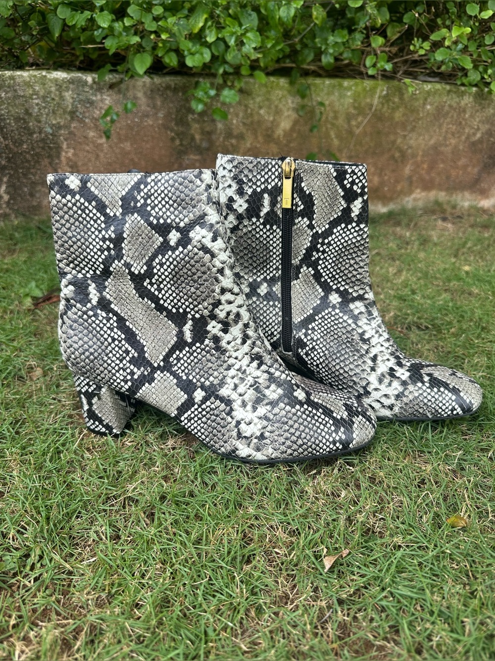 Ted Baker "Neomie" Snake Effect Leather Ankle Boots Size EU 38